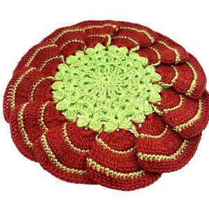 3D Vntg Crocheted Doily Trivet Coaster Hotpad Potholder Home Table Decor